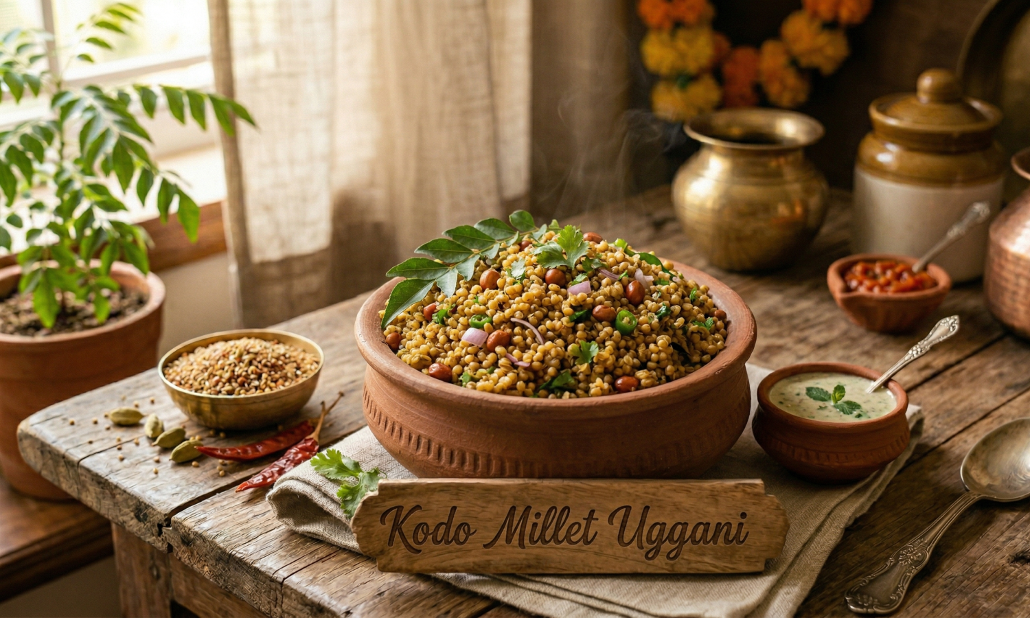 Kodo Millet Uggani Recipe – Healthy Millet Puff Breakfast