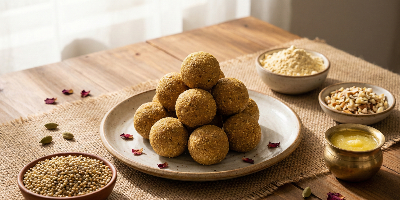 Pearl Millet Besan Laddu Recipe – Traditional Millet Sweet