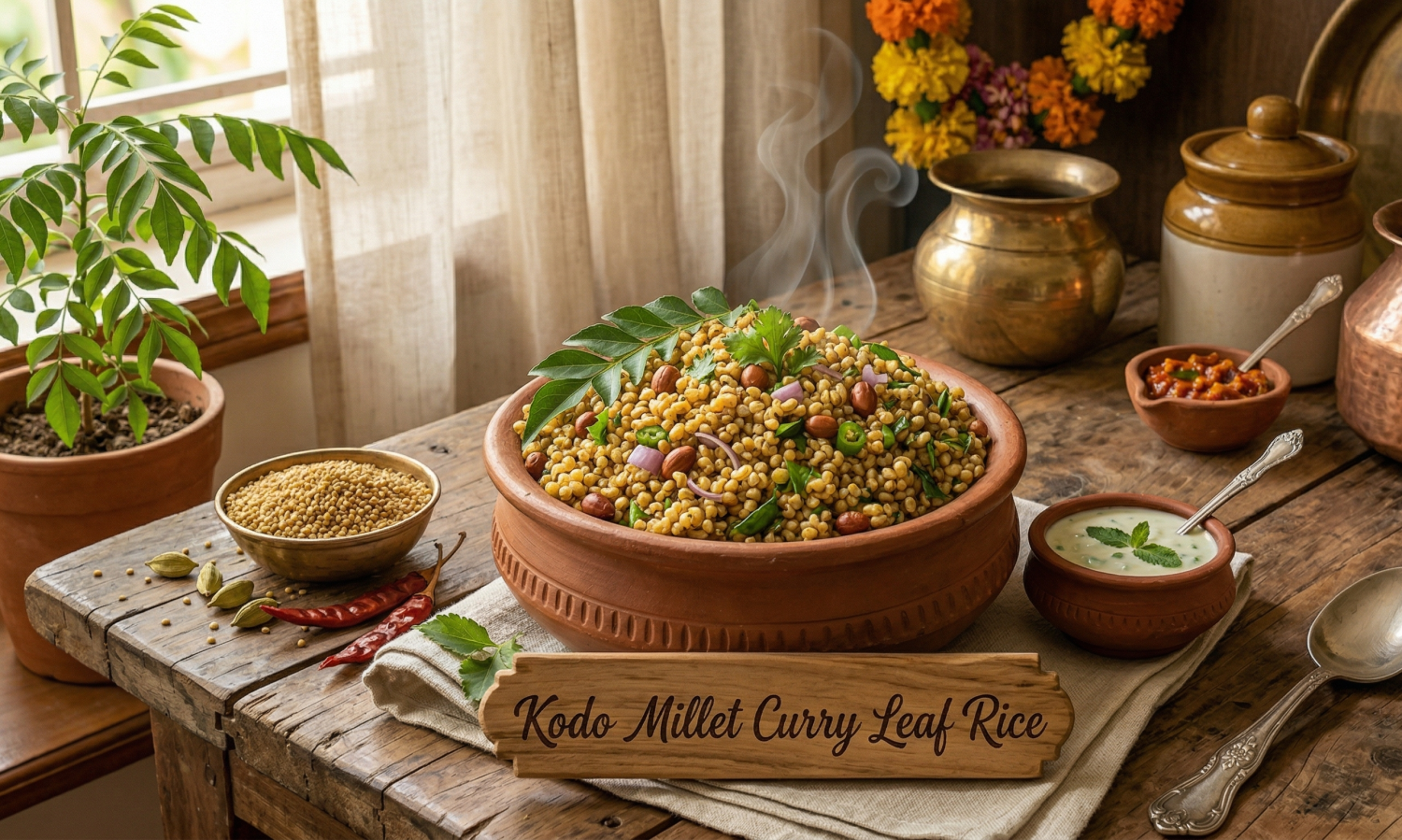 Kodo Millet Curry Leaf Rice Recipe – Aromatic Millet Rice