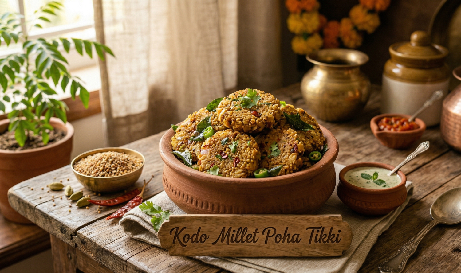 Kodo Millet Poha Tikki Recipe – Crispy Millet Snack