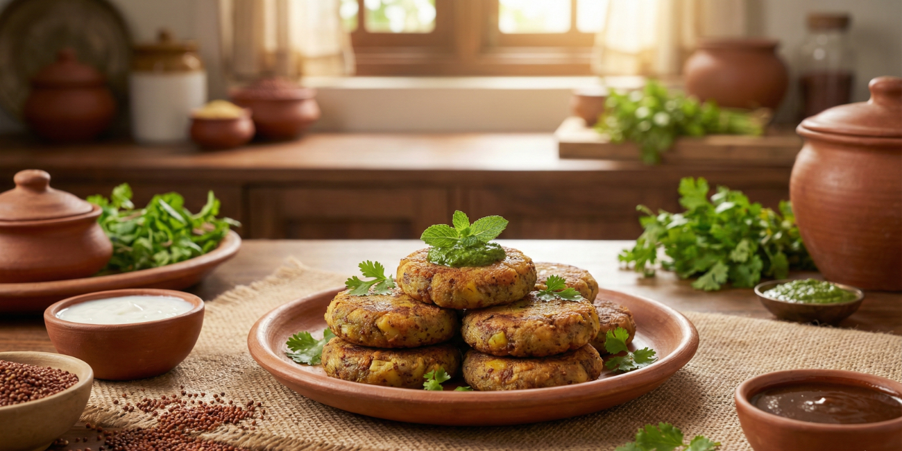 Finger Millet Potato Patties Recipe – Crispy Ragi Cutlets