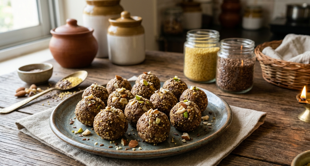 Foxtail Millet Flax Seeds Laddu Recipe – Healthy Energy Millet Sweet